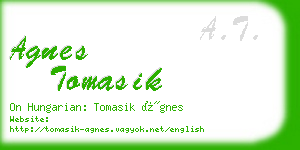 agnes tomasik business card